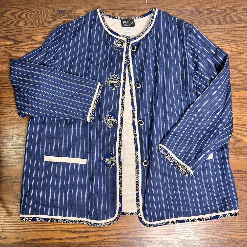 Koos of Course linen blend reversible blazer size 1X